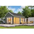 Produktbild: Lasita Holz-Gartenhaus Murano 3 Satteldach Grau-Grün Lasiert 578 cm x 390 cm