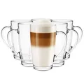Produktbild: Glasmark Krosno Latte Macchiato Gläser Cappuccino 6er Set Teegläser- Mit Henkel Dessertgläser Wassergläser Kaffeegläser Glühweingläser Eiskaffee- Glühweintassen Groggläser 6x 400 ml