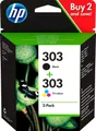 Produktbild: HP 303 Tintenpatrone (Spar-Set, 2-tlg., original Druckerpatrone 303 schwarz/cyan/magenta/gelb, Instant Ink)