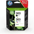 Produktbild: HP 303 (3YM92AE) Original Druckerpatronen Multipack (Schwarz + Tricolor) für HP Envy 6200, 7100, 7134,7220e,7221e,7224e,7800,7900e HP Tango Printe...