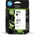 Produktbild: HP 303 Tintenpatrone 2er-Pack, Schwarz, Cyan, Magenta, Gelb 3YM92AE Tinte SOFORT
