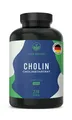 Produktbild: Cholin Kapseln hochdosiert - 1.125mg Cholinbitartrat Tagesdosis - 3 Monate Vorrat - TRUE NATURE®
