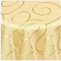 Produktbild: DecoHomeTextil Heimtextilmanufaktur Tischdecke Kringel Circle Tafeldecke Ornamente Damast Tischdecke gelb Rund 135 cm