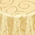 Produktbild: Kringel/Circle Tafeldecke Form, Größe & Farbe wählbar- Rund 135 cm - Gelb Damast Tischdecke