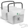 Produktbild: Novaliv 2x Waschmittelbox mit Deckel 4 Liter Transparent und Dosierlöffel 23,5 x 18 x 18,5 cm Waschpulver Aufbewahrungsbox mit Henkel Waschmittel