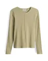 Produktbild: OPUS Damen Langarmshirt | SADALIE Slim Rippshirt aus BCI Cotton Mix Soft Matcha, 42