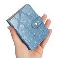 Produktbild: Fintie Mini Fotoalbum für 2x3 Zoll Filme - 52 Taschen kleine Alben für Fujifilm Instax Mini Sofortbildkamera/Polaroid Hi-Print Bilder, Kpop Fotokartenhalter Binder, Glitzerndes Blau