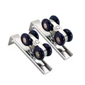 Produktbild: Schiebetürbeschlag Laufrollen Schiebetüren Laufprofil Laufschiene - Aluminiumlegierung Rollen Pulley Tür Schiebetür für Innenbereich, Durchgangstüren, Holztüren, Glasschiebetüren, 2 Stück Blau