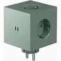 Produktbild: Square 2 Oak Green 2-Fach USB-C (30W) Design 3x Steckdose OHNE Kabel Wandsteckdose
