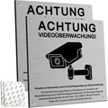 Produktbild: Video Überwachung Schild DSGVO Warnschild Aluminium 15x15cm 2 Stück