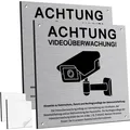 Produktbild: Videoüberwachung Schild Aluminium Datenschutz Warnschild 15x15cm 2 Stück