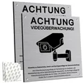 Produktbild: 2 Stück Achtung Videoüberwachung Schild Privatgrundstück mit DSGVO Hinweis