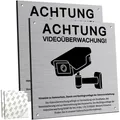 Produktbild: Videoüberwachungsschild Aluminium 15x15cm mit DSGVO Warnung Selbstklebend & B...