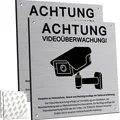 Produktbild: Professionelles Videoüberwachung Schild 2x 15x15cm - Wetterbeständig, Aluminium