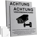 Produktbild: Achtung Videoüberwachung Schild Aluminium Warnzeichen 15x15cm Kunststoff