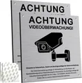Produktbild: Videoüberwachungsschild Aluminium 15x15cm selbstklebend 2 Stück