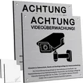 Produktbild: Warnschild Videoüberwachung Datenschutz Aluminium 15x15cm 2 Stück