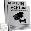 Produktbild: Videoüberwachungsschild, DSGVO Hinweis, Aluminium, Warnschild, 15x15cm, selbs...