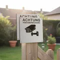 Produktbild: Videoüberwachung Schild 2 Stück Aluminium 15x15cm Warnschild Überwachung