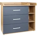 Produktbild: arthur berndt Wickelkommode, Anthrazit, Eiche Artisan, Holzwerkstoff, 2 Fächer, 3 Schubladen, Rechteckig, 115x100x75 cm, Blauer Engel, Hergestellt in Deutschland, Babymöbel, Wickelkommoden & Zubehör, Wickelkommoden