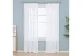 Produktbild: Deconovo Vorhang Wohnzimmer Gardinenschals mit Kräuselband Gardinen Wohnzimmer 2er Set, Transparent Stores Schal Schlafzimmer einfarbig Voile Vorhangschals