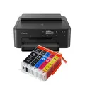 Produktbild: IC-Office TS705a Farbtintenstrahl-Drucker (Drucker, USB, CD-Druck, WLAN, LAN, Apple AirPrint) Schwarz + 5 XXL Tintenpatronen