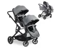 Produktbild: Hauck Zwillingsbuggy Atlantic Twin - Melange Grey, Geschwisterwagen Zwillingskinderwagen inkl. Babywanne bis 36 kg