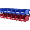 Produktbild: Stapelboxen 12er-Set Sichtlagerboxen Blau Rot langlebig robust platzsparend k...