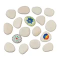 Produktbild: Relaxdays Steine zum Bemalen, Flache Dekosteine, 2 kg XL Malsteine, Bastelsteine Kinder & Erwachsene, 8–11 cm, hellgrau