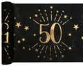 Produktbild: Santex Schwarz-Goldener 50th Tischläufer 5m
