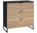 Produktbild: Bellamio Kommode Luvua in schwarz/Eichenoptik (mit Schubladen), Sideboard 80cm lang mit Holzoptik-Front