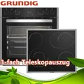 Produktbild: Grundig Multifunktionsherdset Glaskeramikkochfeld 3-fach Teleskopauszug Display