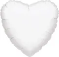 Produktbild: Amscan 1059501 - Standard Folienballon Herz Weiß Metallic, Größe 43 cm, Volumen 13 Liter, Heliumballon