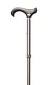 Produktbild: Gehstock Supersoft Grey, Derbygriff aus Kunststoff mit Dämpfungspad aus weichem Gummi, aufgesetzt auf einen Stock aus stabilem Leichtmetall in zinngrau-matt, höhenverstellbar, inklusiv Gummipuffer.