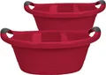 Produktbild: Wäschewanne 2er Set - 15 Liter Wäschekorb Rot Waschschüssel mit Griffen
