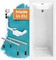 Produktbild: Calmwaters® Rechteck Badewannen-Set 170x75 cm mit Wannenfüßen & Ablaufgarnitur, EU, Acrylwanne Modern Square, Körperformwanne, Set Badewanne komplett, 170 x 75 cm, Weiß