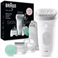 Produktbild: Braun Epilierer Silk-epil 7 SkinSpa, 7-081, mit 6 Aufsätzen und Tasche, weiß/silber