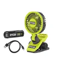 Produktbild: Ryobi RCF4-120G Tragbarer Ventilator-Akku 4V 810fpm Ø 9 cm USB-C 1 x 2,0 Ah