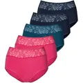 Produktbild: Taillenslip VIVANCE, Damen, Gr. 32/34, bunt (pink, navy, petrol), Obermaterial: 95% Baumwolle, 5% Elasthan. Spitze: 90% Polyamid, 10% Elasthan, unifarben, körpernah, Unterhosen Taillenslip, aus elastischer Baumwoll-Qualität, Topseller