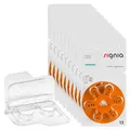 Produktbild: 60x Signia Gr. 13 Hörgerätebatterien, 10x6er Blister PR48 Orange 24606 + EWANTO Aufbewahrungsbox f. 2 Batterien (10, 13, 312, 675), transparente Batteriebox für Knopfzellen < Ø 12 mm x H 6 mm