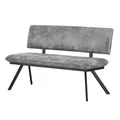 Produktbild: B&D home Sitzbank Juna, Esszimmerbank 140cm gepolstert mit Rückenlehne Metallgestell für Esszimmer, Flur, Garderobe, Industrial modern Design, Wildleder Optik Grau, 11310-140-GRAU
