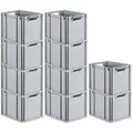 Produktbild: PROREGAL® Stapelbox SparSet Eurobox NextGen Economy/geschlossen, Grau, 3-16 Stück (10 St) offen | 32 cm