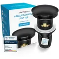 Produktbild: Bächlein Pop Up Ablaufgarnitur mit Überlauf für Waschbecken & Waschtisch - Schwarz