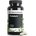 Produktbild: natural elements Folsäure – 400 Tabletten – 400mcg pro Tagesdosis – Kinderwunsch und Schwangerschaft