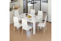 Produktbild: Mondeer Essgruppe Esszimmergruppe (Set, 7-tlg), mit 6 Weiß Stühlen