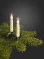 Produktbild: LED Lichterkette 15 Riffelkerzen warmweiß grün 12,8m für innen