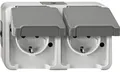 Produktbild: Merten MEG2321-8029 SCHUKO-Doppel-Steckdose, Aquastar, 16 A, AC 250 V, waagerecht angeordnet, lichtgrau