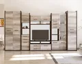 Produktbild: Wohnwand Anbauwand Schrankwand TV-Lowboard Sideboard Mokka (Eiche Cantenbury/Eiche Country Grey)