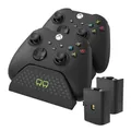 Produktbild: Venom Doppel-Ladestation mit 2 x wiederaufladbaren Akkupacks — Schwarz (Xbox Series X & S/Xbox One)