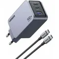Produktbild: Ugreen Nexode Pro EU 3-Port GaN PD Fast Charger With USB-C Cable, Drinnen, AC, Schwarz, Grau - Schwarz/Grau